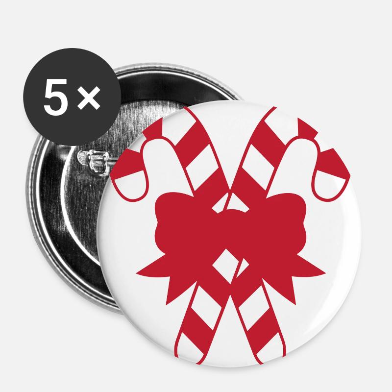 candy cane - Buttons large 2.2''/56 mm (5-pack) - white