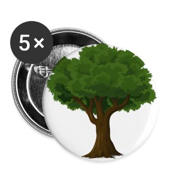 Baum / Bäume - Wald Natur Baum des Lebens - Buttons groß 56 mm (5er Pack) - Weiß - Vorne