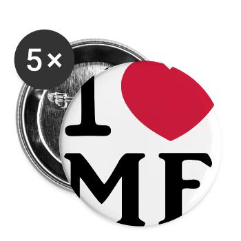 I Love Me Heart Logo - Buttons large 2.2''/56 mm (5-pack) - white - Front