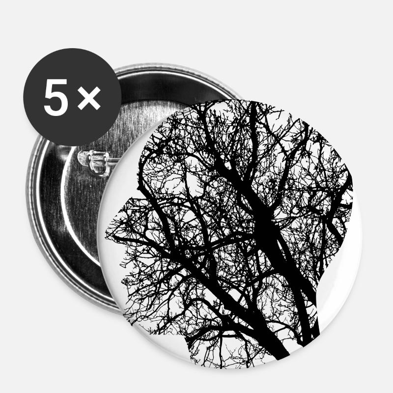Illustration thinking - Buttons large 2.2''/56 mm (5-pack) - white