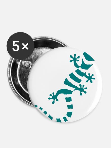 Gecko Salamander Lizard Reptile climbing gift - Buttons large 2.2''/56 mm (5-pack) - white