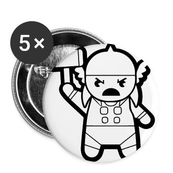 THOR WITH HAMMER superhero minifigure - Buttons large 2.2''/56 mm (5-pack) - white - Front