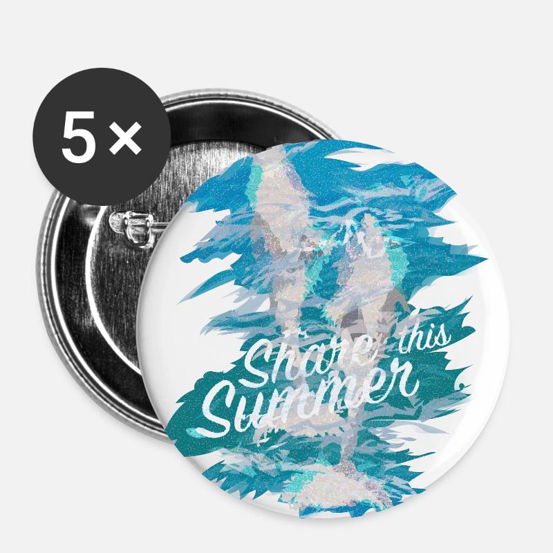 Dolphins - Buttons large 2.2''/56 mm (5-pack) - white