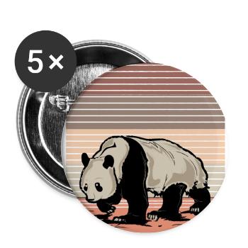 Pandabär - Buttons groß 56 mm (5er Pack) - Weiß - Vorne