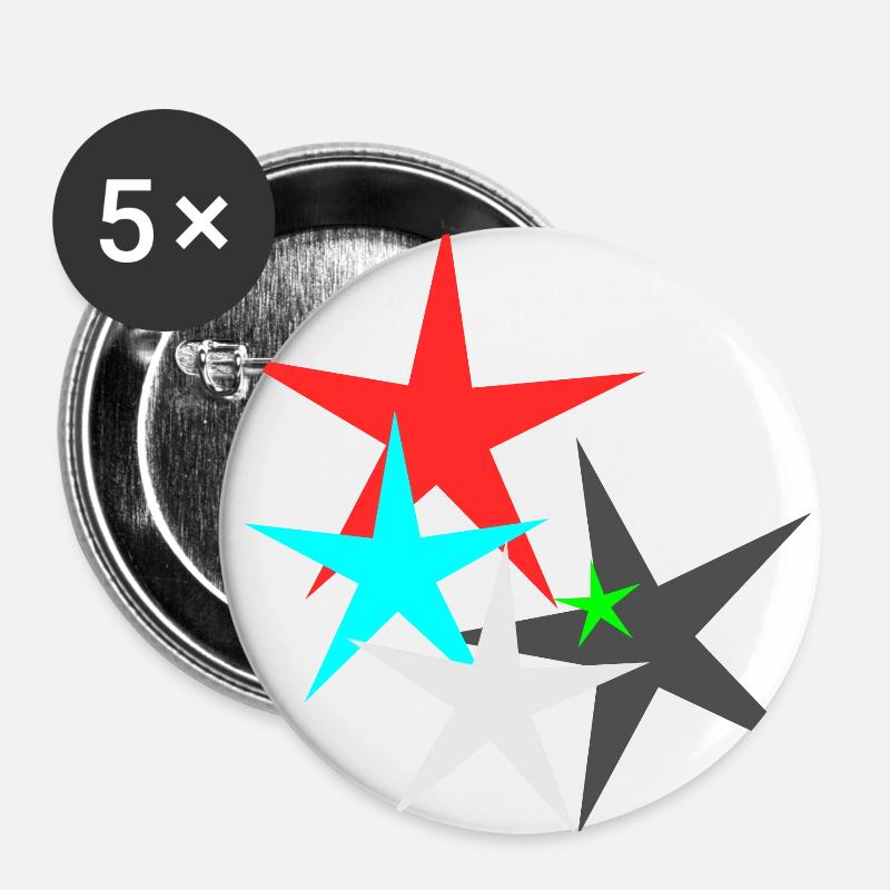Star Star - Buttons large 2.2''/56 mm (5-pack) - white
