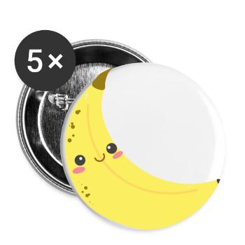 Happy banana perfect for kids - Buttons large 2.2''/56 mm (5-pack) - white - Front