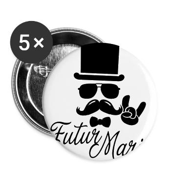 Zukünftige Married Life Beerdigung Vintage - Buttons groß 56 mm (5er Pack) - Weiß - Vorne