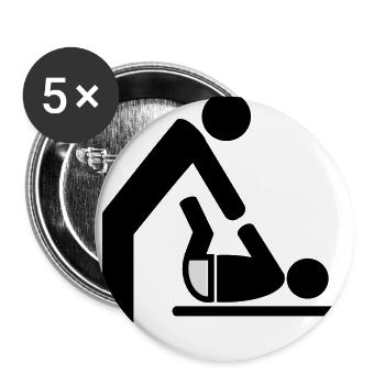 baby - Lot de 5 grands badges (56 mm) - blanc - Devant