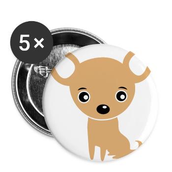 Funny Cute Baby Chihuahua / Dog - Buttons large 2.2''/56 mm (5-pack) - white - Front