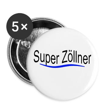 Ein super Zöllner, Zollfrei für alle - Buttons groß 56 mm (5er Pack) - Weiß - Vorne