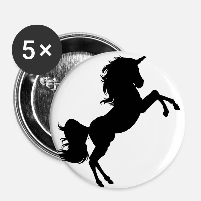Unicorn Silhouette #3 - Buttons large 2.2''/56 mm (5-pack) - white