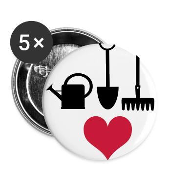 Garten - Buttons groß 56 mm (5er Pack) - Weiß - Vorne