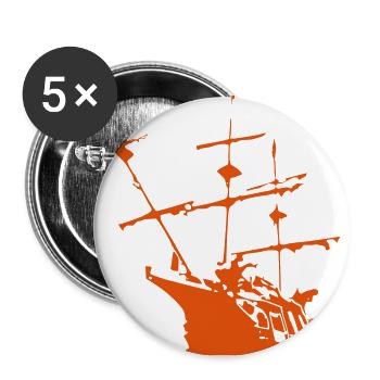 navire - Lot de 5 grands badges (56 mm) - blanc - Devant
