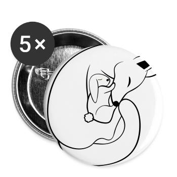 Fuchs & Hase - Buttons groß 56 mm (5er Pack) - Weiß - Vorne