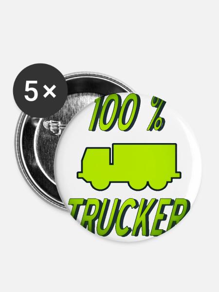 Trucker - Buttons groß 56 mm (5er Pack) - Weiß