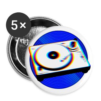 Record Turntable Music Retro - Buttons large 2.2''/56 mm (5-pack) - white - Front