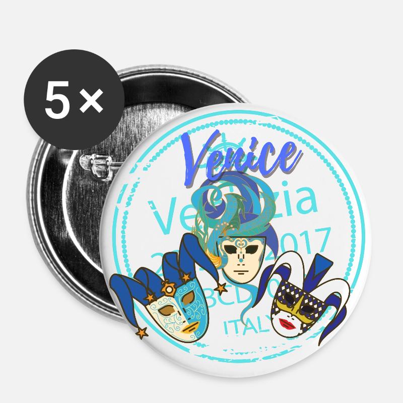 Venice, Italy - Buttons large 2.2''/56 mm (5-pack) - white