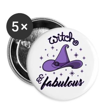 Witch and Fabulous - Buttons groß 56 mm (5er Pack) - Weiß - Vorne