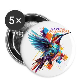 Sauvons les pollinisateurs - Lot de 5 grands badges (56 mm) - blanc - Devant