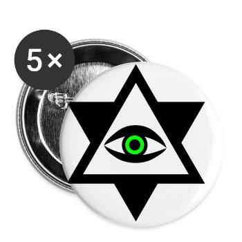 Das Auge Gottes 3c Horus Eye - Buttons groß 56 mm (5er Pack) - Weiß - Vorne