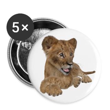 Cute lion cub - Buttons large 2.2''/56 mm (5-pack) - white - Front