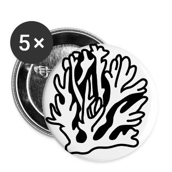 Coral Ocean - Buttons large 2.2''/56 mm (5-pack) - white - Front