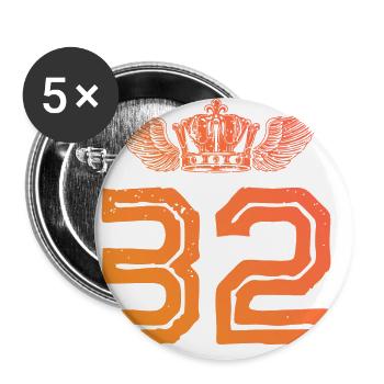32 Number crown - Buttons large 2.2''/56 mm (5-pack) - white - Front