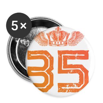 35 Couronne numérique - Lot de 5 grands badges (56 mm) - blanc - Devant