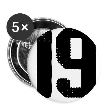 19 number jersey - Buttons large 2.2''/56 mm (5-pack) - white - Front