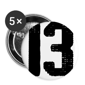 13 number jersey - Buttons large 2.2''/56 mm (5-pack) - white - Front