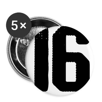 16 number jersey - Buttons large 2.2''/56 mm (5-pack) - white - Front