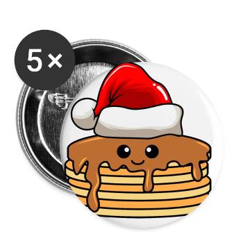 Pancake Weihnachten Comic Xmas - Buttons groß 56 mm (5er Pack) - Weiß - Vorne