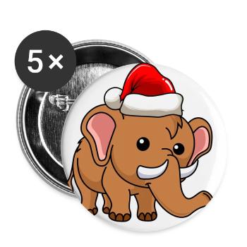 Mammut Comic Noël - Lot de 5 grands badges (56 mm) - blanc - Devant