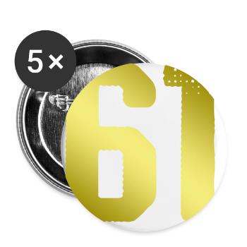 61 Maillot numéro - Lot de 5 grands badges (56 mm) - blanc - Devant