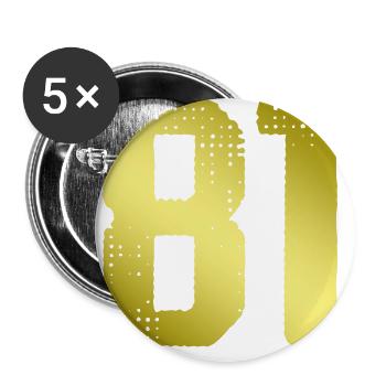 81 Zahl Trikot - Buttons groß 56 mm (5er Pack) - Weiß - Vorne