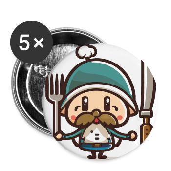 Pèlerin de Thanksgiving - Lot de 5 grands badges (56 mm) - blanc - Devant
