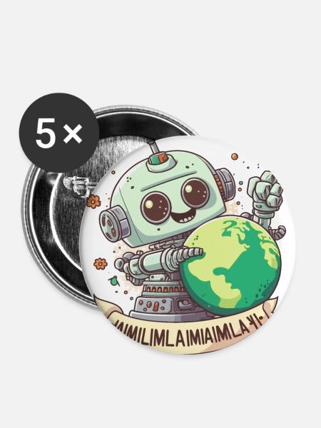 Die Zukunft der Intelligenz - Buttons groß 56 mm (5er Pack) - Weiß