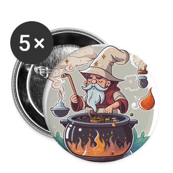 Mystical Chef - Buttons large 2.2''/56 mm (5-pack) - white - Front