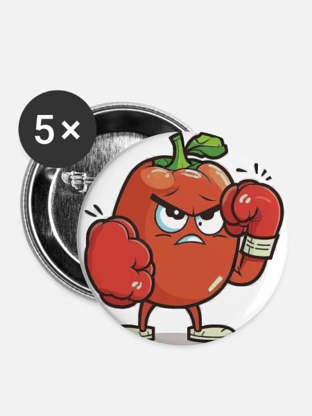 Tomaten-Punsch - Buttons groß 56 mm (5er Pack) - Weiß
