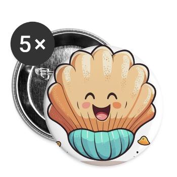 Wellen schlagen - Buttons groß 56 mm (5er Pack) - Weiß - Vorne
