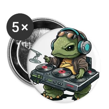 Turtle Beats - Buttons large 2.2''/56 mm (5-pack) - white - Front