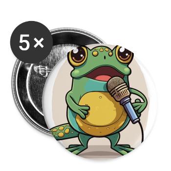 Frogs Melody - Buttons large 2.2''/56 mm (5-pack) - white - Front
