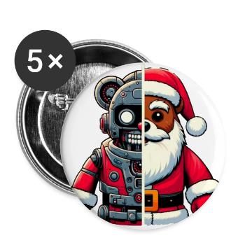 Santarobot - Buttons groß 56 mm (5er Pack) - Weiß - Vorne