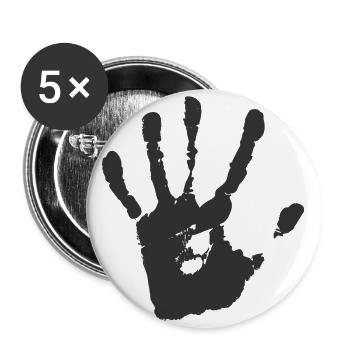 Encre d’impression à la main empreinte de main non interdite ne pas - Lot de 5 grands badges (56 mm) - blanc - Devant
