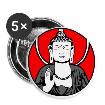 Gautama Buddha Logo - Buttons groß 56 mm (5er Pack) - Weiß - Vorne