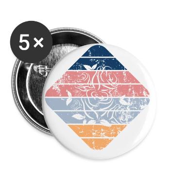 Rose - Buttons groß 56 mm (5er Pack) - Weiß - Vorne
