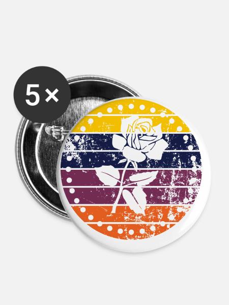 Rose - Buttons groß 56 mm (5er Pack) - Weiß