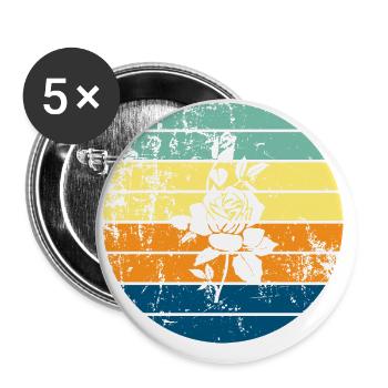Rose - Buttons groß 56 mm (5er Pack) - Weiß - Vorne