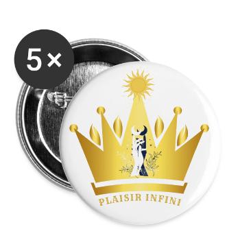 PLAISIR INFINI Couronne Astral Solaire - Lot de 5 grands badges (56 mm) - blanc - Devant