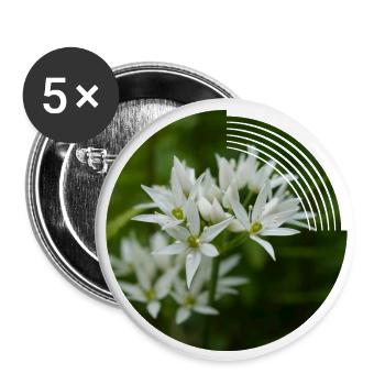 When the wild garlic blooms, it smells of leeks - Buttons large 2.2''/56 mm (5-pack) - white - Front